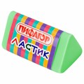 Ластик трехгранный ПИФАГОР "ЭНИКИ-БЕНИКИ", 35х18х18 мм, картонный держатель, цвета ассорти, 272668 272668