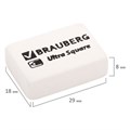 Ластики BRAUBERG "Ultra Square" 6 шт., размер ластика 29х18х8 мм, белые, натуральный каучук, 229603 229603
