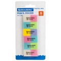 Набор ластиков BRAUBERG "Pastel Mix", 6 шт., цвета ассорти, 44х21х10 мм, экологичный ПВХ, 229597 229597