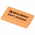 Набор ластиков BRAUBERG "Soft" 2 шт., 52х25х9 мм, цвет ассорти, прямоугольные, скошенные края, 228062 228062