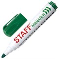 Маркер стираемый для белой доски ЗЕЛЕНЫЙ, STAFF "Manager" WBM-491, 5 мм, с клипом, 151494 151494
