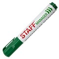 Маркер стираемый для белой доски ЗЕЛЕНЫЙ, STAFF "Manager" WBM-491, 5 мм, с клипом, 151494 151494