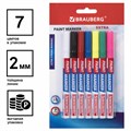 Маркер-краска лаковый EXTRA (paint marker) 2 мм, НАБОР 7 цветов, УСИЛЕННАЯ НИТРО-ОСНОВА, BRAUBERG, 151996 151996