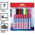 Маркер-краска лаковый EXTRA (paint marker) 4 мм, НАБОР 7 цветов, УСИЛЕННАЯ НИТРО-ОСНОВА, BRAUBERG, 152001 152001
