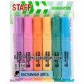 Набор текстовыделителей 6 ПАСТЕЛЬНЫХ ЦВЕТОВ, АССОРТИ, STAFF College "STICK PASTEL", линия письма 1-4 мм, скошенный наконечник, 152532 152532