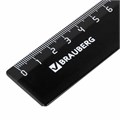 Линейка пластик 30 см, BRAUBERG, непрозрачная, черная, 210612 210612
