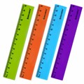 Линейка пластиковая 15 см BRAUBERG "NEON", непрозрачная, ассорти, 210750 210750