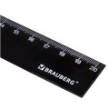 Линейка пластиковая 20 см BRAUBERG, непрозрачная, черная, 210775 210775