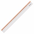 Линейка пластиковая 30 см BRAUBERG "FRESH ZONE", прозрачная, с оранжевой шкалой, 210759 210759