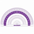Набор чертежный малый ЮНЛАНДИЯ "ГЕОМЕТРИЯ" (линейка 15 см, 2 треугольника, транспортир), фиолетовая шкала, 210739 210739
