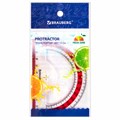 Транспортир 10 см BRAUBERG "FRESH ZONE", 180 градусов, пластик, прозрачный, красная шкала, 210760 210760