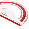 Транспортир 10 см BRAUBERG "FRESH ZONE", 180 градусов, пластик, прозрачный, красная шкала, 210760 210760