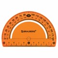 Транспортир 10 см гибкий BRAUBERG "FLEX", пластиковый, 180 градусов, ассорти, европодвес, 210676 210676