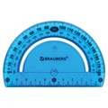 Транспортир 10 см гибкий BRAUBERG "FLEX", пластиковый, 180 градусов, ассорти, европодвес, 210676 210676