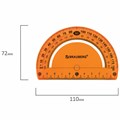 Транспортир 10 см гибкий BRAUBERG "FLEX", пластиковый, 180 градусов, ассорти, европодвес, 210676 210676