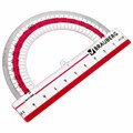 Транспортир 10 см, 180 градусов, пластиковый, BRAUBERG "Crystal", прозрачный, с выделенной шкалой, подвес, 210292 210292