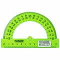 Транспортир 12 см, 180 градусов, ПИФАГОР, прозрачный, неоновый, ассорти, 210622 210622
