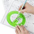 Транспортир 12 см, 360 градусов, ПИФАГОР, прозрачный, неоновый, ассорти, 210621 210621