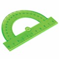 Транспортир пластик 10 см, 180 градусов, BRAUBERG, прозрачный, неоновый, ассорти, 210620 210620