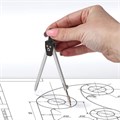 Готовальня BRAUBERG "Architect", 9 предметов: циркуль + измер + кронциркуль, рейсфедер + держатель, 2 вставки, удлинитель, грифель, 210353 210353