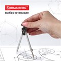 Готовальня BRAUBERG "Architect", 9 предметов: циркуль + измер + кронциркуль, рейсфедер + держатель, 2 вставки, удлинитель, грифель, 210353 210353
