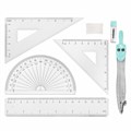 Готовальня BRAUBERG SCHOOL KIT, 8 предметов, циркуль 115 мм, чертежные принадлежности, мятный цвет, 210705 210705