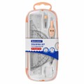 Готовальня BRAUBERG SCHOOL KIT, 8 предметов, циркуль 115 мм, чертежные принадлежности, персиковый цвет, 210704 210704