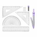 Готовальня BRAUBERG SCHOOL KIT, 9 предметов, циркуль 125 мм, чертежные принадлежности, лаванда, 210713 210713