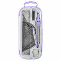 Готовальня BRAUBERG SCHOOL KIT, 9 предметов, циркуль 125 мм, чертежные принадлежности, лаванда, 210713 210713