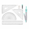 Готовальня BRAUBERG SCHOOL KIT, 9 предметов, циркуль 125 мм, чертежные принадлежности, мятный цвет, 210716 210716