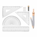 Готовальня BRAUBERG SCHOOL KIT, 9 предметов, циркуль 125 мм, чертежные принадлежности, персиковый цвет, 210715 210715