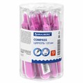 Циркуль BRAUBERG GEOMETRY, 120 мм, пастельно-розовый цвет, защитный колпачок, пластиковый пенал, 210700 210700