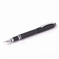 Набор ручек подарочных BRAUBERG Duetto, СИНИЕ, 2 шт.: шариковая, перьевая, черный с хромированными деталями, 143478 143478