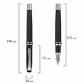 Набор ручек подарочных BRAUBERG Duetto, СИНИЕ, 2 шт.: шариковая, перьевая, черный с хромированными деталями, 143478 143478