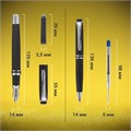 Набор ручек подарочных BRAUBERG Duetto, СИНИЕ, 2 шт.: шариковая, перьевая, черный с хромированными деталями, 143478 143478