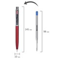 Ручка подарочная шариковая BRAUBERG "Cornetto", СИНЯЯ, корпус серебристый с бордовым, линия письма 0,5 мм, 143492 143492