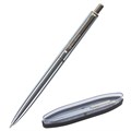 Ручка подарочная шариковая BRAUBERG Larghetto, СИНЯЯ, корпус серебристый с хромированными деталями, линия письма 0,5 мм, 143474 143474