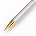 Ручка подарочная шариковая BRAUBERG Piano, СИНЯЯ, корпус серебристый с золотистым, линия письма 0,5 мм, 143472 143472