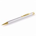 Ручка подарочная шариковая BRAUBERG Piano, СИНЯЯ, корпус серебристый с золотистым, линия письма 0,5 мм, 143472 143472