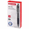 Ручка гелевая автоматическая с грипом BRAUBERG "OFFICE STYLE", ЧЕРНАЯ, линия 0,4 мм, 144123 144123