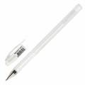 Ручка гелевая BRAUBERG "White Pastel", БЕЛАЯ, корпус прозрачный, узел 1 мм, линия письма 0,5 мм, 143417 143417