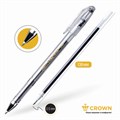 Ручка гелевая CROWN "Hi-Jell", ЧЕРНАЯ, корпус прозрачный, узел 0,5 мм, линия письма 0,35 мм, HJR-500B 143069