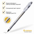 Ручка гелевая CROWN "Hi-Jell", ЧЕРНАЯ, корпус прозрачный, узел 0,5 мм, линия письма 0,35 мм, HJR-500B 143069