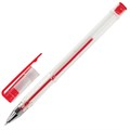 Ручка гелевая STAFF "Basic" GP-789, КРАСНАЯ, корпус прозрачный, хромированные детали, узел 0,5 мм, 142790 142790