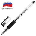 Ручка гелевая РОССИЯ "PATRIOT-GT", ЧЕРНАЯ, корпус прозрачный, узел 0,7 мм, линия письма 0,4 мм, BRAUBERG, 143960 143960
