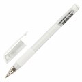 Ручка гелевая с грипом BRAUBERG "White", БЕЛАЯ, пишущий узел 1 мм, линия письма 0,5 мм, 143416 143416