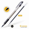 Ручка гелевая с грипом CROWN "Hi-Jell Needle Grip", ЧЕРНАЯ, узел 0,7 мм, линия письма 0,5 мм, HJR-500RNB 143064