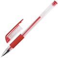 Ручка гелевая с грипом STAFF "EVERYDAY" GP-193, КРАСНАЯ, корпус прозрачный, узел 0,5 мм, линия письма 0,35 мм, 141824 141824