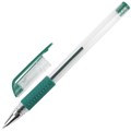 Ручка гелевая с грипом STAFF "EVERYDAY" GP-194, ЗЕЛЕНАЯ, корпус прозрачный, узел 0,5 мм, линия письма 0,35 мм, 141825 141825