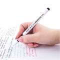 Ручка гелевая с грипом STAFF "Manager" GP-196, ЧЕРНАЯ, корпус белый, игольчатый узел 0,5 мм, линия письма 0,35 мм, 142393 142393